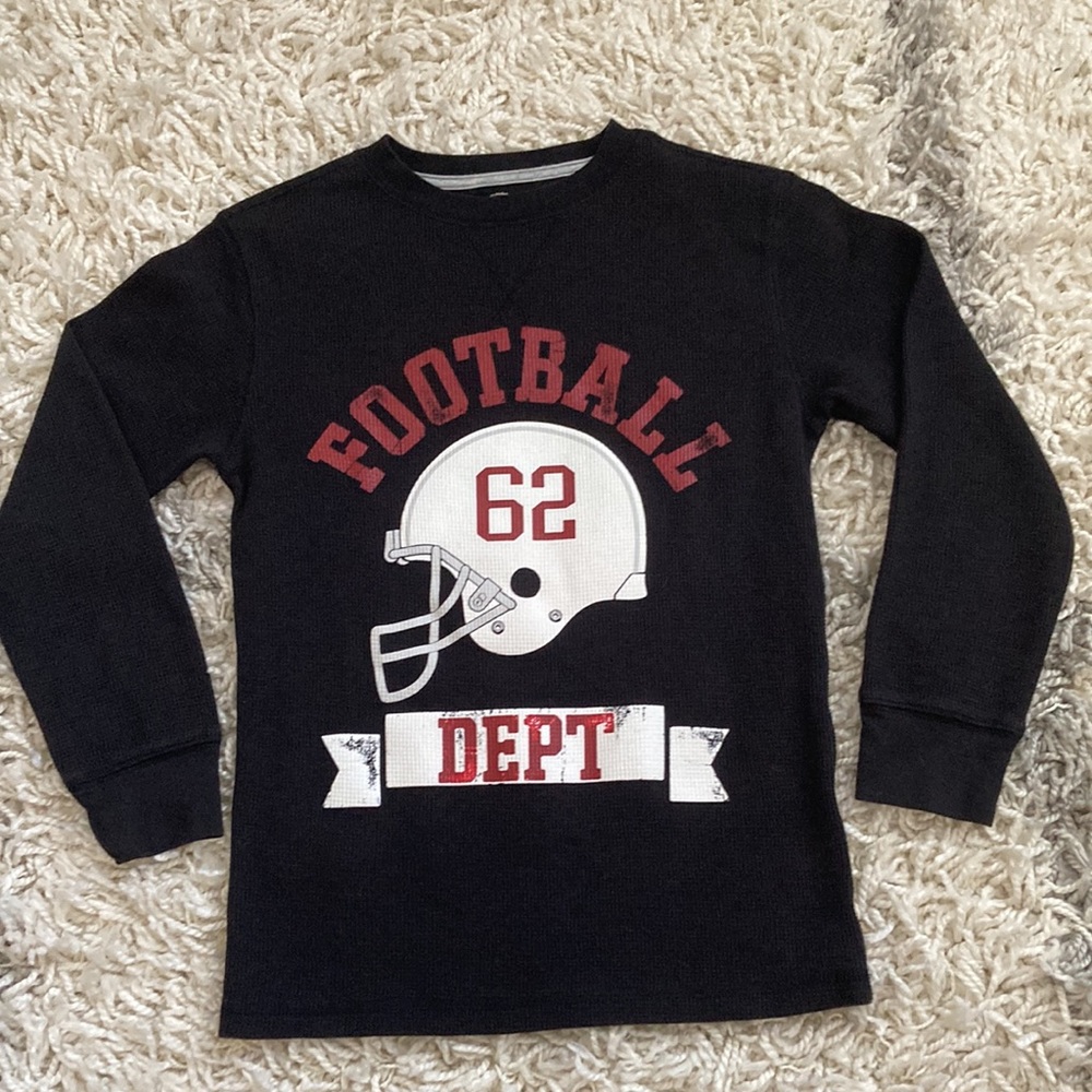 Faded Glory Boy Shirt Football Medium Black